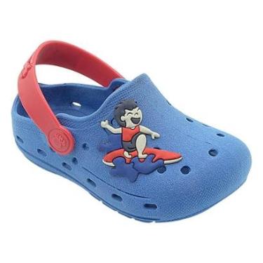 Imagem de Sandália Babuche Infantil Masculino Pé com Pé Azul Menino-Masculino