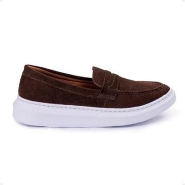 Imagem de Mocassim Loafer Tênis Slip on Casual Camurça Elegante Confortável-Masculino