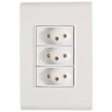 Imagem de Conjunto Liz Branco 4x2 com 3 Tomadas 2p+t de 20 Ampères E 250 Volts 5
