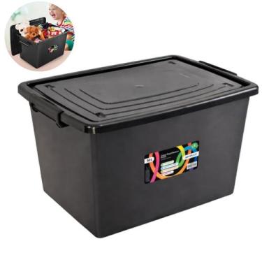 Imagem de Caixa Organizadora Multiuso 56L para Lavanderia, Quarto, Escritório e 