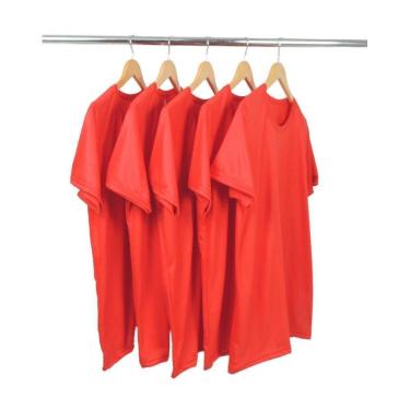 Imagem de Kit 5 Camisetas Masculinas 100% Poliéster para Sublimação Básica Lisa-Masculino