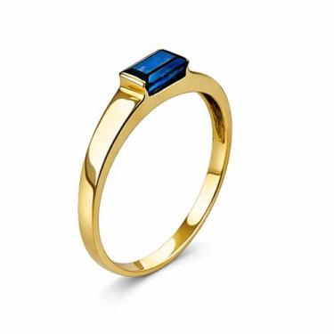 Imagem de Anel em Ouro 18k com Safira Azul - Joia Elegante e Exclusiva - Justino
