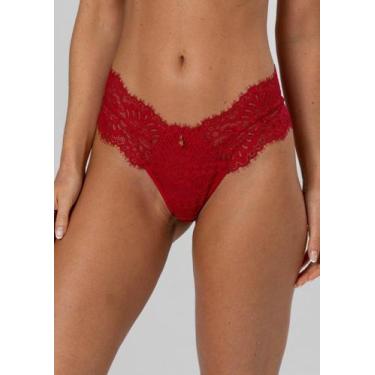 Imagem de Calcinha Fio Duplo de Renda Cílios - New Love, G, Rubi