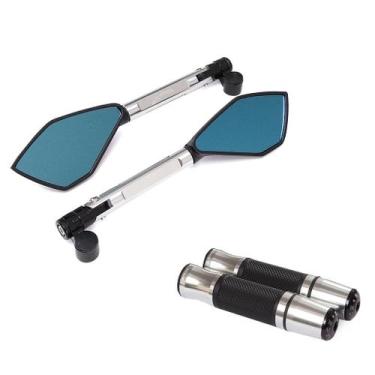 Imagem de Kit Retrovisor Manopla Esportivo Ninja 300r 250r Cbr250 R3 GSX R750 - 