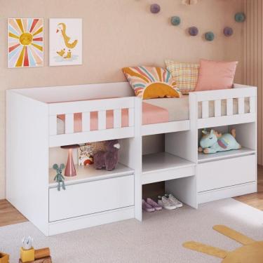 Imagem de Cama de Solteiro Alta com 2 Portas para Colchão 188x78cm Multimóveis CR40150