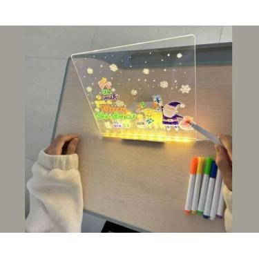 Imagem de Quadro Luminoso Diy Kit Lousa Mágica Infantil Canetinhas - Lotus Haus