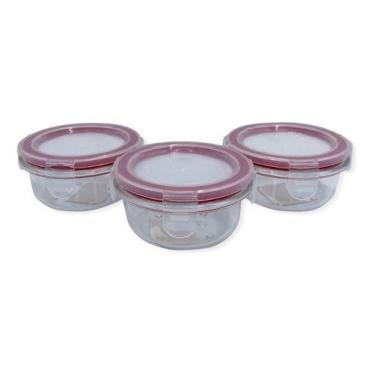 Imagem de Conjunto 3 Potes De Vidro Hermético Redondo Premium - Kadê