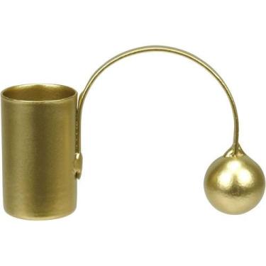 Imagem de Castiçal Decorativo Enfeite Porta Vela Home&co Metal 6x9x2cm Dourado -
