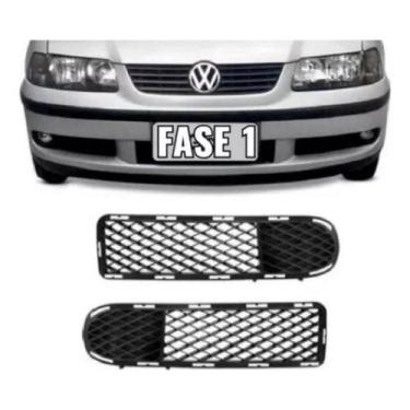 Imagem de Par Grade Moldura Milha Gol G3 1999 2000 2001 2002 Sem Furo - Preto - 