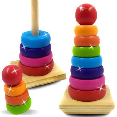 Imagem de Brinquedo Educativo De Empilhar Pirâmide Grande ou Pequeno - - Europio