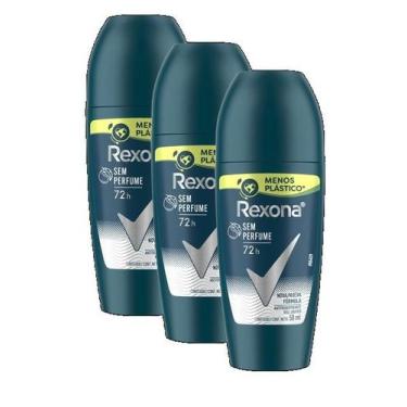 Imagem de kit 3 Desodorante Rollon Rexona Men Sem Perfume 50ML