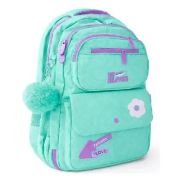 Imagem de Mochila Escolar Infantil 29L Feminina com 5 Bolsos e Divisórias Intern