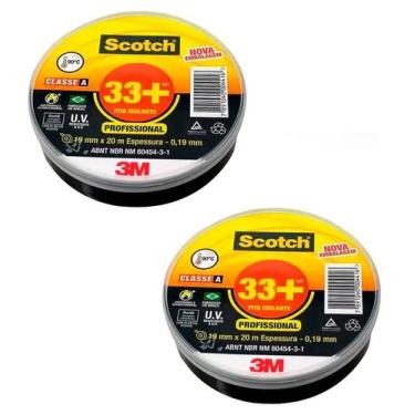 Imagem de Kit 2 fita isolante 33  profissional 3m