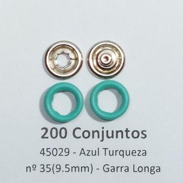 Imagem de Botões de Pressão Nº 35 Tic-Tac Sortidos Colorido Latão Azul Turqueza 
