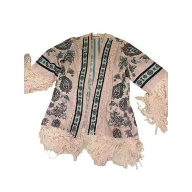 Imagem de Colete kimono c/ franjas - PERFECT WAY, Rosa, M