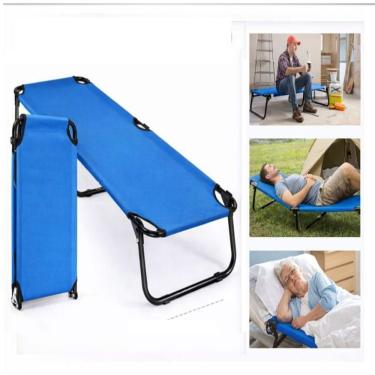 Imagem de Cama Dobrável Portátil Solteiro para Camping Pesca Praia Militar Viagem Berço Bebê em Metal e Tecido Utibom