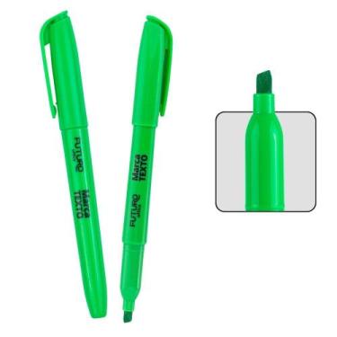 Imagem de 2 Canetas Pincel Marca Texto Ponta Chanfrada Para Marcação Colorido - 