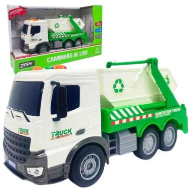 Imagem de Caminhão Coletor De Lixo Reciclagem A Fricção Com Luz E Som Zippy Toys