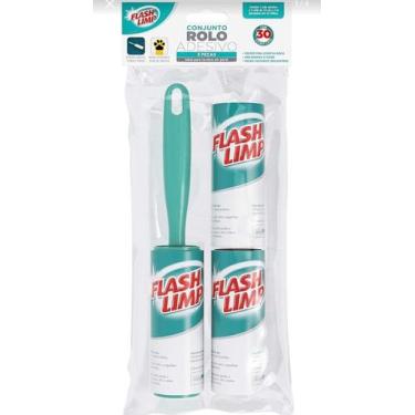 Imagem de Tira Pelo De Roupa Rolo Adesivo Limpa Roupas Flash Limp - Blanca