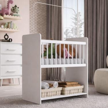Imagem de Mini Berço Fixo Moisés Toy com Colchão 89cm Branco Desk Design