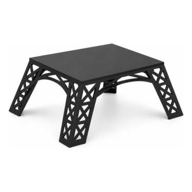 Imagem de Mesa Centro Canto Cabeceira Eiffel Feita Aço Cortada Laser Preto - SAB