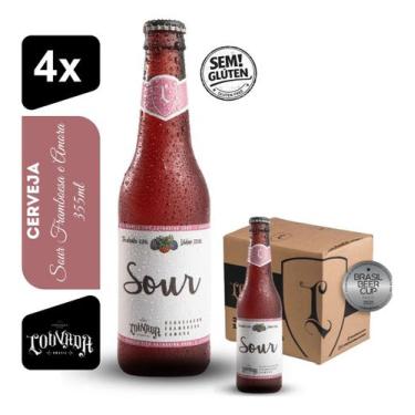 Imagem de Cerveja Sour Amora E Framboesa Louvada 355ml Kit 4 S/ Glúten