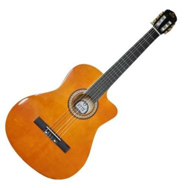 Imagem de Violão Nylon Elétrico Myth Clássico 39 Com Cutway Brilho, Orange + Dar