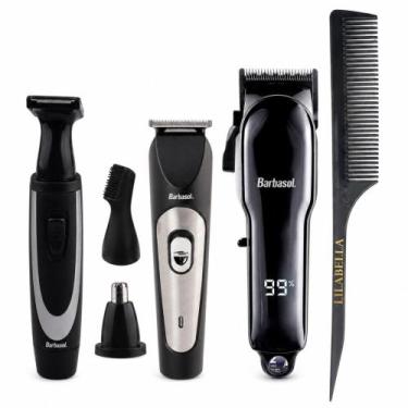 Imagem de Kit Barbearia em Casa 3 Máquinas e Pente Completo Bivolt - Barbasol, B