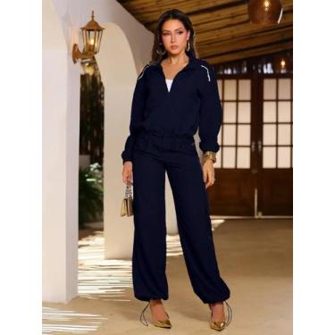 Imagem de Conjunto Calça Parachute e Jaqueta Empório PitBull 94488 Cor:Azul Mari