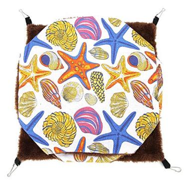 Imagem de Andraw Rede para animais de estimação para presente de dia dos namorados, quatro ganchos, rede quente para animais de estimação, cama suspensa, saco de dormir para cama suspensa, esquilos coloridos para hamster, pássaros, açucareiros (estrelas do mar)