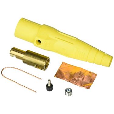 Imagem de Leviton Tipo de câmera 16D23-Y, destacável, terminação de parafuso de conjunto único, 400 amperes, nariz cônico série 16, tipo 3R, plugue macho, contato e isolador, amarelo