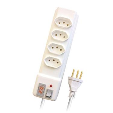 Imagem de FILTRO DE LINHA 04 TOMADAS BIVOLT COM PROTEÇÃO CHAVE E LED BRANCO