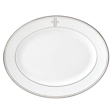 Imagem de Lenox Prato de jantar com monograma de bloco de platina Federal, U