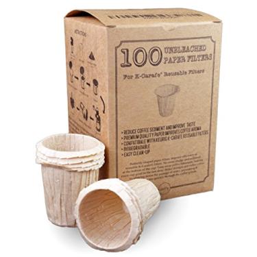 Imagem de Filtros de papel premium CanFly para filtro de café K-Carafe reutilizável, Marrom, Unbleached 100, 1