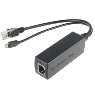 Imagem de DSLRKIT Divisor PoE ativo Power Over Ethernet 48V a 5V 2,4A Micro USB Plug para Raspberry Pi B/B+/2/3