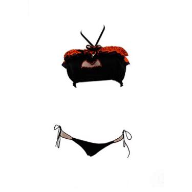 Imagem de Women Sexy Anime Bikini Halloween Cosplay Costumes Lingerie Bra and panty set Dress (S0584Black)