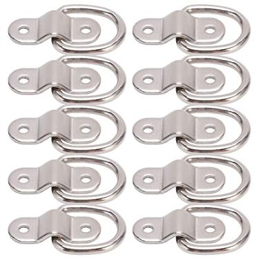 Imagem de Argola em D para montagem em superfície, zincada 10 conjuntos de âncoras universais de passagem única para serviço pesado Prata