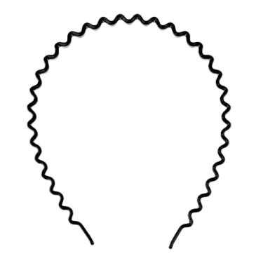 Imagem de Fenteer Faixa de cabeça ondulada Zig com dentes femininos masculinos Alice Bands acessórios de cabelo Aliceband - preta