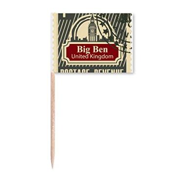 Imagem de London Postage Revenue United Kingdom UK Toothpick Flags Marker Topper Decoração de Festa