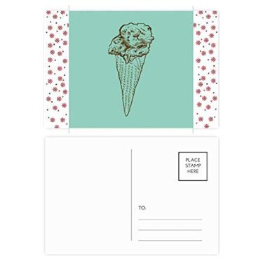 Imagem de Cartão postal de celebração de flores natalinas com desenho de chocolate crocante e sorvete