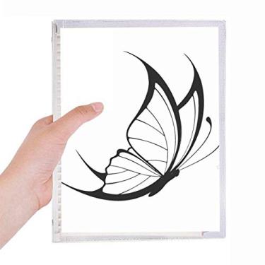Imagem de Caderno simples vintage voador de borboleta, folhas soltas, recarregável, diário de papelaria