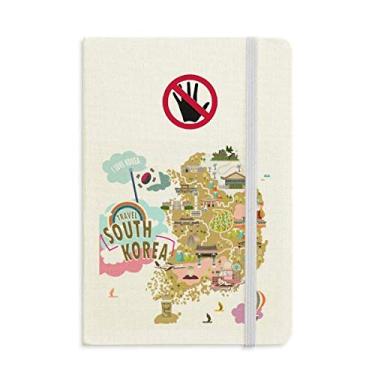 Imagem de Caderno secreto de viagem com mapa da Coreia do Sul, diário clássico A5