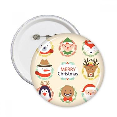 Imagem de Círculo Merry mas boneco de neve festivo alfinetes redondos crachá botão decoração acessório 5 peças