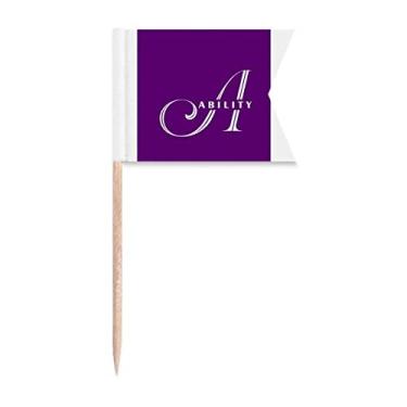 Imagem de Ability Able Letras Art Deco Presente Fashion Palito de Dente, Marcação de Etiquetagem para Festa Bolo Comida Prato de Queijo