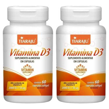 Imagem de Kit 2 Vitamina D3 2000UI 60 Cápsulas Tiaraju 
