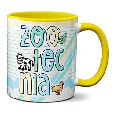 Imagem de Caneca Profissão Animais Zootecnia Presente Fofo Criativo (Amarela)