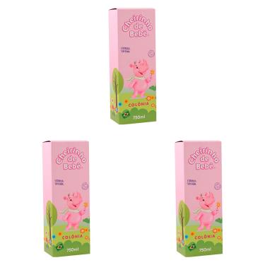 Imagem de Deo Colônia Perfume Infantil Cheirinho de Bebê Rosa 750ml (Kit com 3 Unidades)