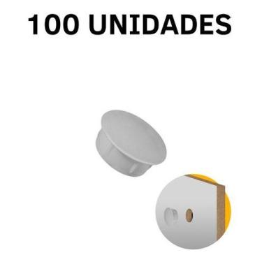 Imagem de Tapa Furo Móveis Plástico 10mm Branco - 100 Un - Casa Do Serralheiro