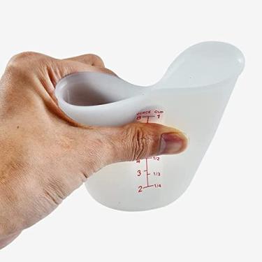 Imagem de 3 peças de copos de medição flexíveis de silicone, copos de derretimento para resina epóxi, manteiga, chocolate e mais, esprema e despeje copo medidor de silicone com marcação de gramas/ml