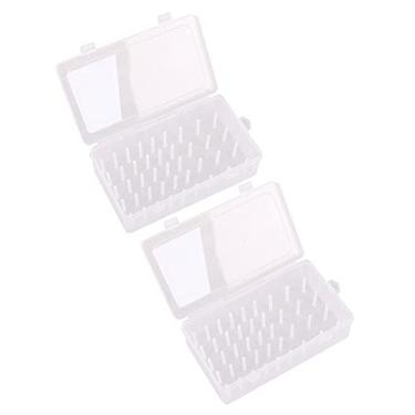 Imagem de Linha de costura 2x 42 compartimentos para carretéis de linha, caixa de armazenamento vazia, compacta,